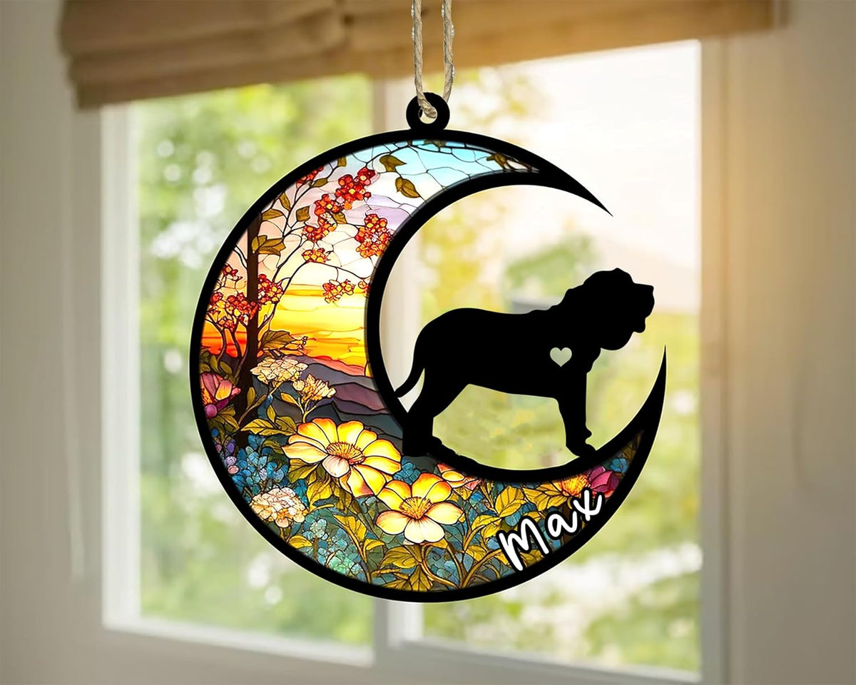 Personalized Dog Memorial, Custom Name Spanish Mastiff Dog Christmas Ornament with Name, Custom Breeds, Pet Loss Light Catcher, Gifts for Lovers Loss of Pet Sympathy on Mothers Day Christmas