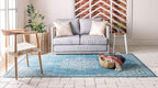 Unique Loom Outdoor Traditional Collection Area Rug - Antique (6' 1" x 9' Rectangle, Teal/ Gray)