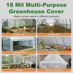 18 Mil Greenhouse Cover, 14x18 FT Clear Heavy Duty Greenhouse Tarp, UV Resistant Waterproof Green House Plastic Covering with Grommets for Garden, Farms, Nursery