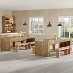Tribesigns Extra Long Dining Table for 6-8 People, 78.7-Inch Rectangular Kitchen Table with Wooden Tabletop and Legs for Kitchen, Dining Room, Living Room, Heavy Duty, Brown