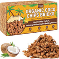 Legigo 1.1 LB Coco Husk Chips for Plants- 100% Organic Coconut Coir Chips Brick with Low EC & PH Balance, Compressed Coconut Substrate Coco Chips Mulch Medium for Garden, Flowers, Plants
