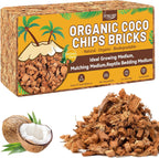 Legigo 1.1 LB Coco Husk Chips for Plants- 100% Organic Coconut Coir Chips Brick with Low EC & PH Balance, Compressed Coconut Substrate Coco Chips Mulch Medium for Garden, Flowers, Plants