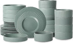 Christian Siriano Lusso 32-Piece Dinnerware Set Stoneware, Stone
