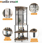 Mango Steam Contemporary Modern Home Entertainment Liquor Bar Catalina Table (Tower Bar, Rustic Wood)