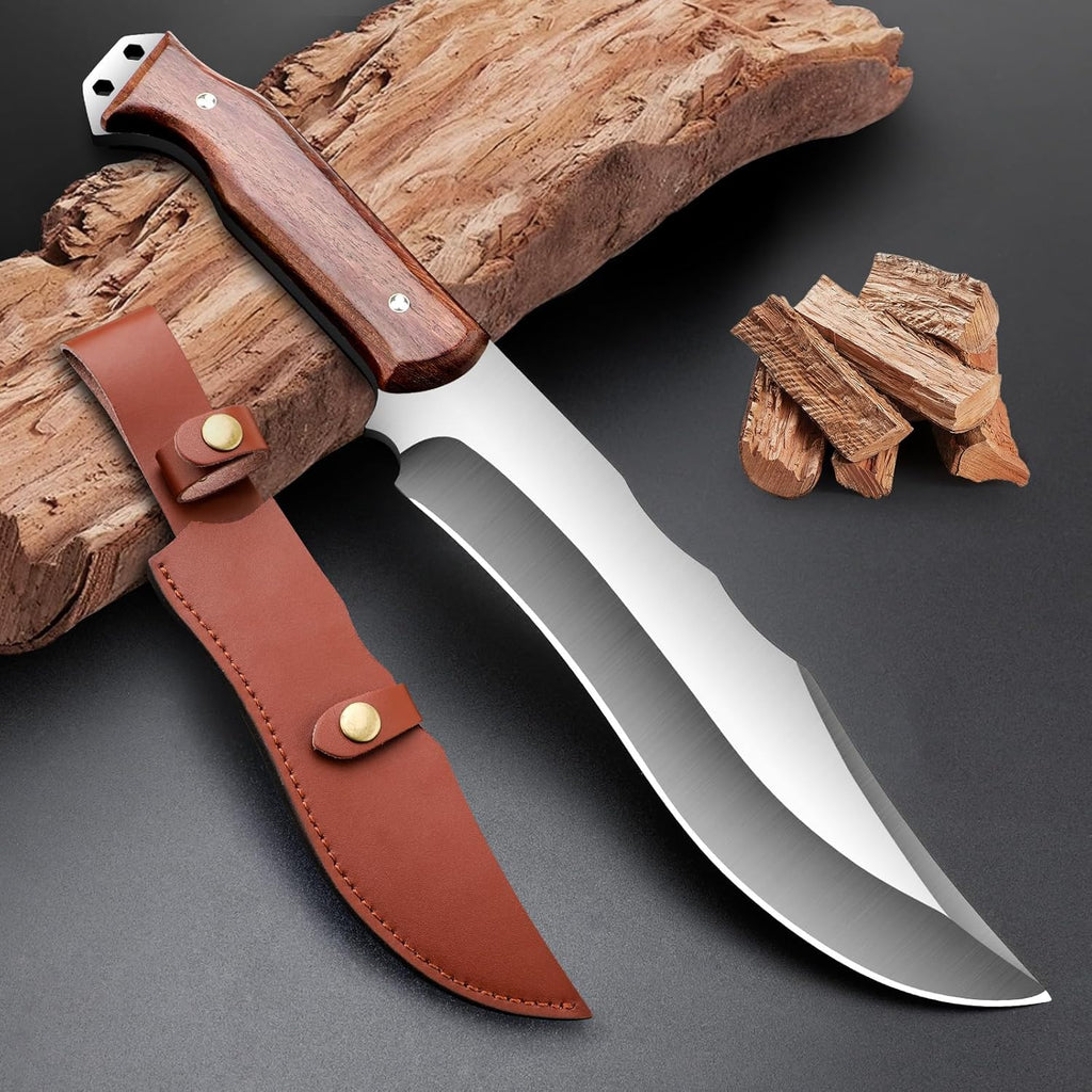 Outdoor Short Machete with Sheath for Cutting Trees, for Yard Work and for urvival Machete Ideal for Gardening,Camping, Fishing, Hunting, Bushcraft