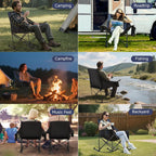 Youtanic Oversized Folding Rocking Camping Chair, Padded Portable Rocking Chair with Pockets, Cup Holder and Carry Bag, Heavy Duty Outdoor Rocker Patio Chair for Garden, Lawn, Up to 400lbs, Navy Blue