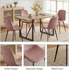 YYQ 55" Dining Table Set for 4, Modern Rectangle Wood Dining Table, Kitchen Table Chairs Set of 4, 5 Pieces Dining Table Set for Kitchen Dining Room