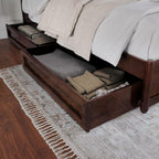 AFI, Felicity King Platform Bed with Panel Footboard & Storage Drawers, Walnut