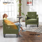 VINGLI Accent Chair for Living Room Chairs Olive Green Reading Chair for Bedroom Scooped Arm Chair Mid Century Modern Accent Chairs Upholstered Comfy Chair for Apartment, Waiting Room