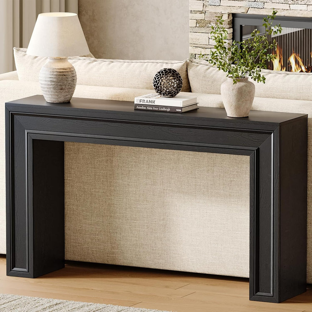 Rresyet 55 Inch Long Console Table, Sofa Table Behind Couch, Entryway Table, Farmhouse Entryway Table for Entrance, Hallway, Living Room (Black)