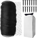 Koi Fish Pond Netting Shield 14ft x 14ft, Black Heavy Duty Pool Leaf net Cover, Protects Garden Pond from Heron, Birds,Cats & Predators Away, Durable & Stakes Included (Black)