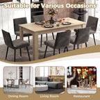 COSTWAY 63”Rectangular Dining Table for 4-6 People,Farmhouse Dinette with Large Computer Workstation, Modern Counter Height Kitchen Table for Small Place, Apartment Living Room Restaurant (Light Oak)