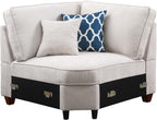 YOPTO 127" L-Shaped Sectional Couch with Movable Ottoman & 6 Throw Pillows,7 Seat Chenille Upholstered Sofa W/2 Cup Holder,USB Port & Hidden Storage Box,DIY Combination,for Living Room,Apartment,Beige