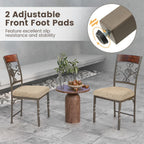 GOFLAME Dining Chairs Set of 2, Upholstered Kitchen Chairs with Padded Seat & Ergonomic Backrest, Farmhouse Armless Side Chairs with Metal Frame for Dining Room, Restaurant, Brown