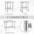 DuraSteel Galvanized Under Shelf for Work Tables - Extra Adjustable Lower Shelf for 24" x 48" Stainless Steel and Wooden Worktables - Fits for use in Restaurant, Warehouse, Home, Kitchen, Garage