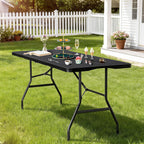 Folding Table 6ft Foldable Table with Built in Handle & Steel Legs / 6FT Heavy Duty Folding Portable,Perfect for Party, Dining Indoor/Outdoor Events, Tailgating & Backyard BBQ, Black
