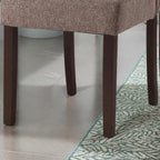 Upholstered Dining Chair Modern Stylish Kitchen Diner Fabric Set of 4 | Fabric Silver Nailhead Trim & Wood Legs, High Back, Living Room Restaurant Farmhouse Cafe, Mid Century Accent