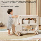 Kids Toy Storage Box and Bookshelf Rolling Bus for Living Room | Nursery/Playroom Organization,Bedroom Organizer,Baby Over 2 Years,Toy Chest, 2 Layers,Small Space, HDPE Plastic,Low Profile