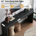 SSLine 65" Wooden Console Table Narrow Long Sofa Tables Behind Couch, Farmhouse Accent Entryway Table for Living Room Hallway Entrance Foyer (Black)