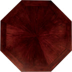 Furniture of America Deaton 48" x 48" Traditional 8-Sided Octagon-Shaped Wood Gaming Table with Inter-Changeable Top, Cupholder, Pedestal Legs, Assembly Required, in Cherry Finish
