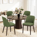 COLAMY Upholstered Dining Chairs Set of 4, Modern Kitchen Chairs with Back, Fabric Side Dining Room Chairs with Wood Legs for Farmhouce Restaurant, Green