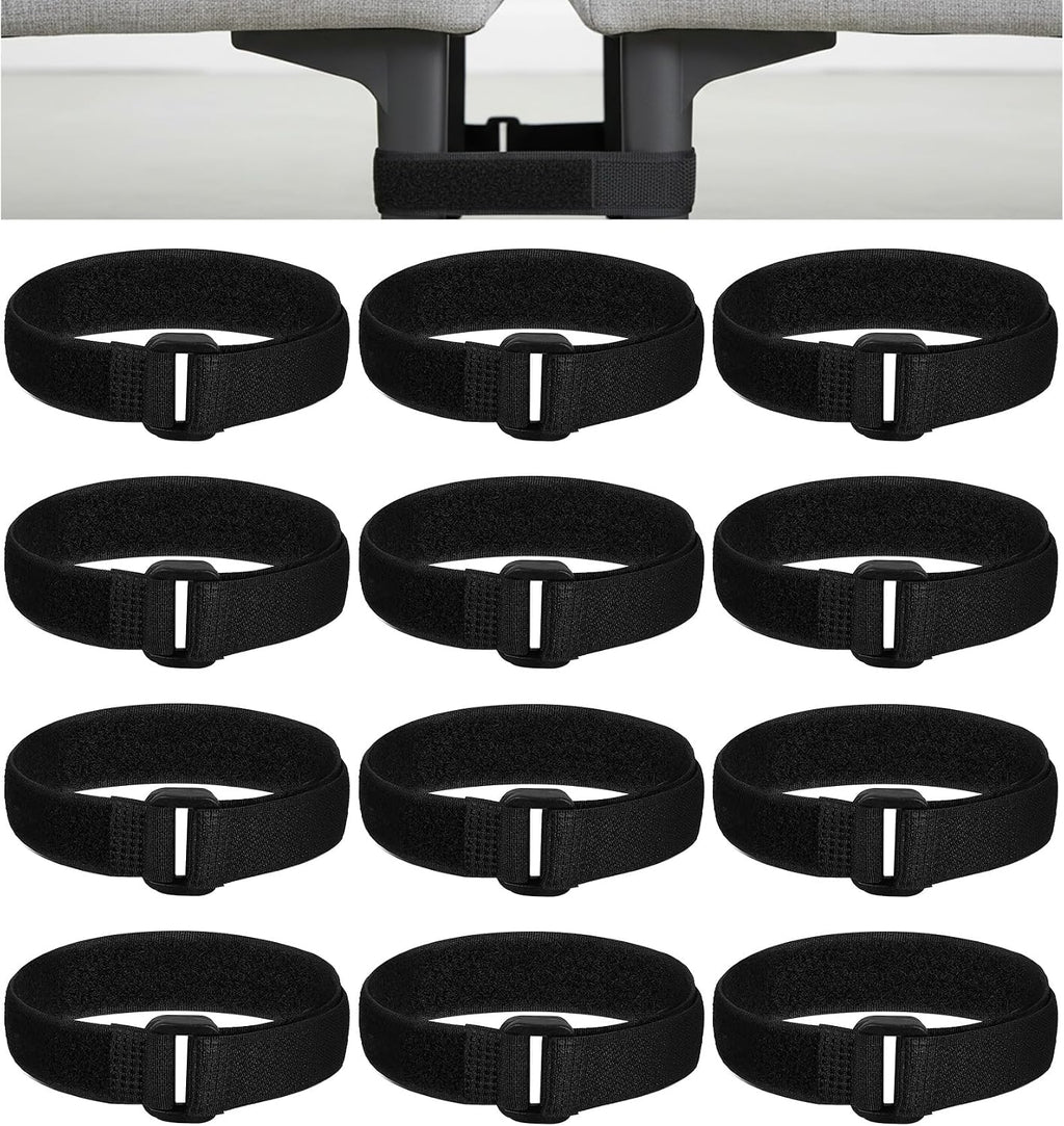 12 Pcs Sectional Sofa Strap for Couches, Heavy Duty Nylon Couch Connectors with Anti-Slip Grip, No Tools Needed to Lock Sliding Sofa Sections & Prevent Gaps