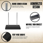 KAZAKA Tabletop Vinyl Record Holder - Display Now Playing, Holds Any Size Record - Doubles, Triple Gatefolds, Box-Sets (Black)