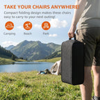 Armless Rocking Camping Chair for Adults, Portable Folding Outdoor Rocker with Spring-Action Technology, Heavy Duty Mesh Camp Chair for Fishing, Tailgating & Picnic, Supports up to 500 lbs, Black