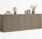 SICOTAS Buffet Cabinet with Storage Sideboard Cabinet with Doors & Shelves | Accent Sideboard Modern Credenza Fluted Storage Cabinet Mid Century Media Console for Living Room Kitchen Dining Hallway