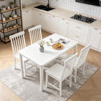 DUHOME 5-Piece Solid Wood Dining Table Set for 4, Farmhouse Kitchen Table Chairs Set of 4,Table and 4 Chairs Set for Small Space&Apartment, Dining Room, Breakfast Nook,White
