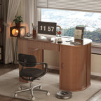 Drafting Table with Storage Cabinet & Drawers, Crafting Table with Open Shelves, Fluted Drawing Desk Computer Desk for Artists, Painters, Drawing, Crafting, Reading, Writing, Working