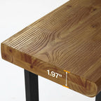 Solid Wood Live-Edge Console Table for Entryway, Farmhouse 63-Inch Narrow Long Sofa Table Behind Couch with Unique Shape, Heavy-Duty Metal Legs, Ideal for Foyer, Entrance, Living Room