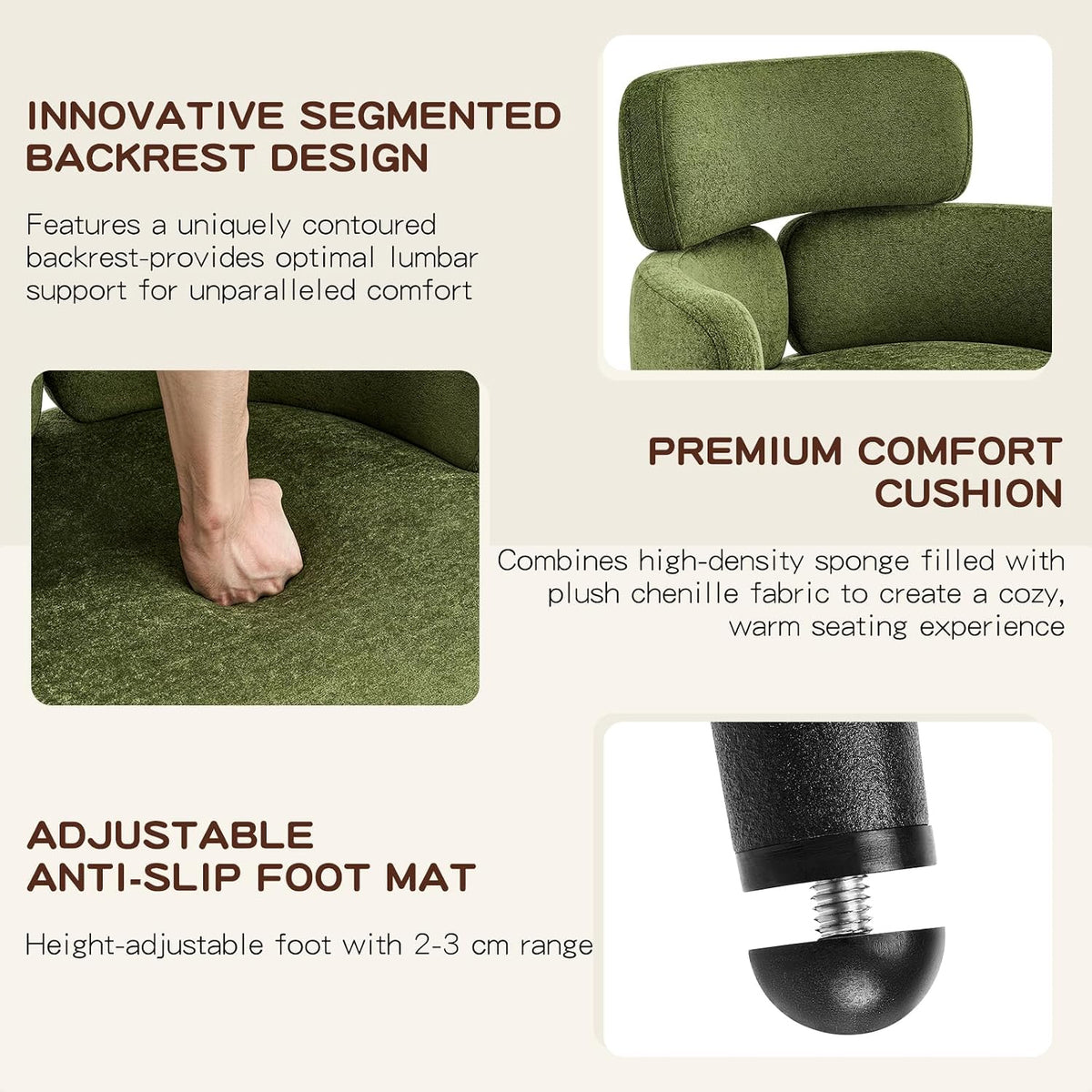 Accent Dining Chair with Arms,Set of 2 Modern Upholstered Desk Chair with Soft Fabric Black Metal Legs, Comfy Spacious Seat & Back for Dining Room/Living Room/Bedroom, Green