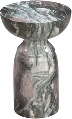 First of a Kind Grey Concrete Side Table with Marble Print Finish - Durable Accent Table, Fully Assembled - for Indoor/Outdoor Use - 13.3" W x 13.3" D x 20" H