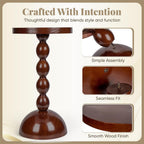 Wooden Side Table for Small Spaces, Drink Table, Mini Side Table, Little Tiny Drink Stand, Wooden Spindle, High Pedestal Table, Kitchen, Bar, Small Living Spaces, Dark Brown
