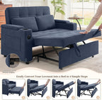 Korser 55.5'' 3-in-1 Convertible Sofa Bed, Pull Out Couch with 5-Position Adjustable Backrest, Loveseat Sleeper Sofa for Small Spaces, Sofa Couch with Cup Holders for Living Room, Office, Chenille