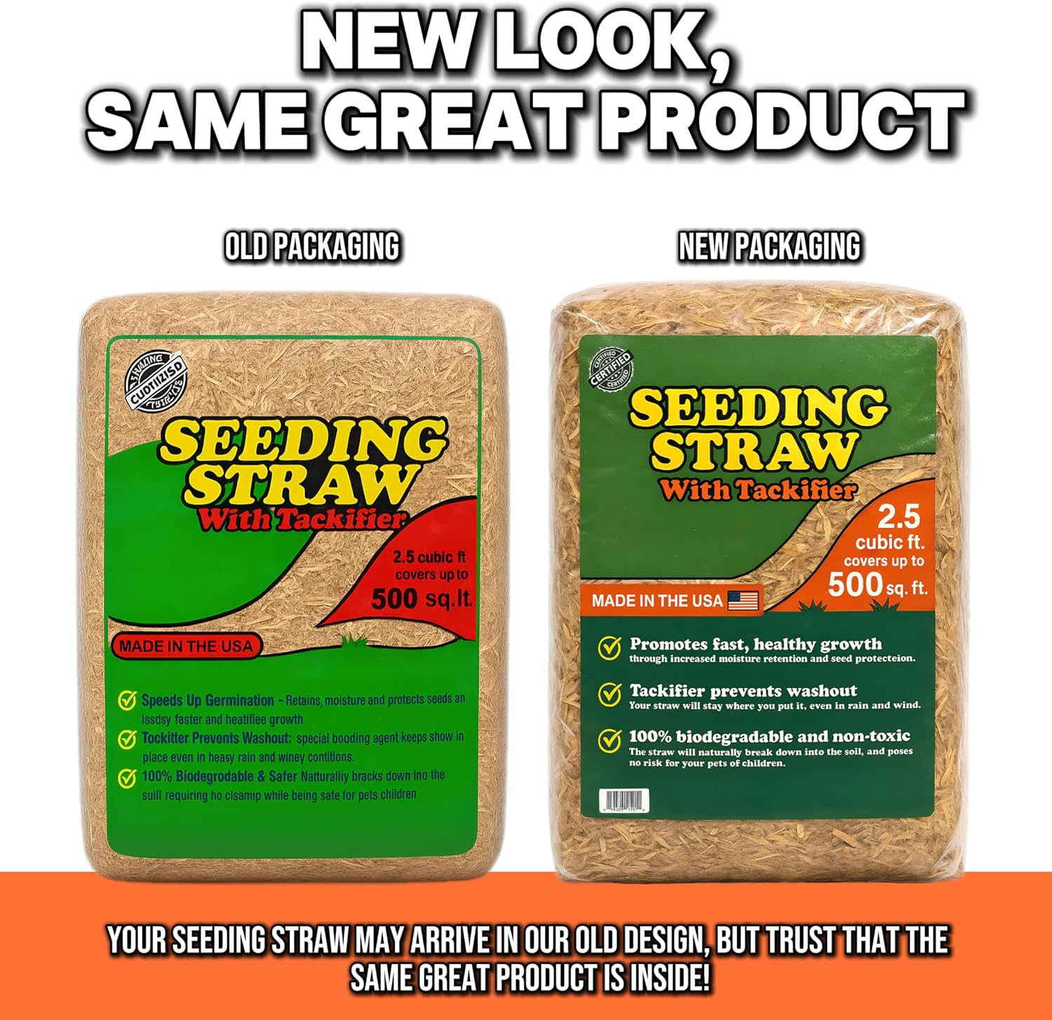 Seeding Straw with Tackifier, 2.5 cu ft (Covers up to 500 Square Feet)