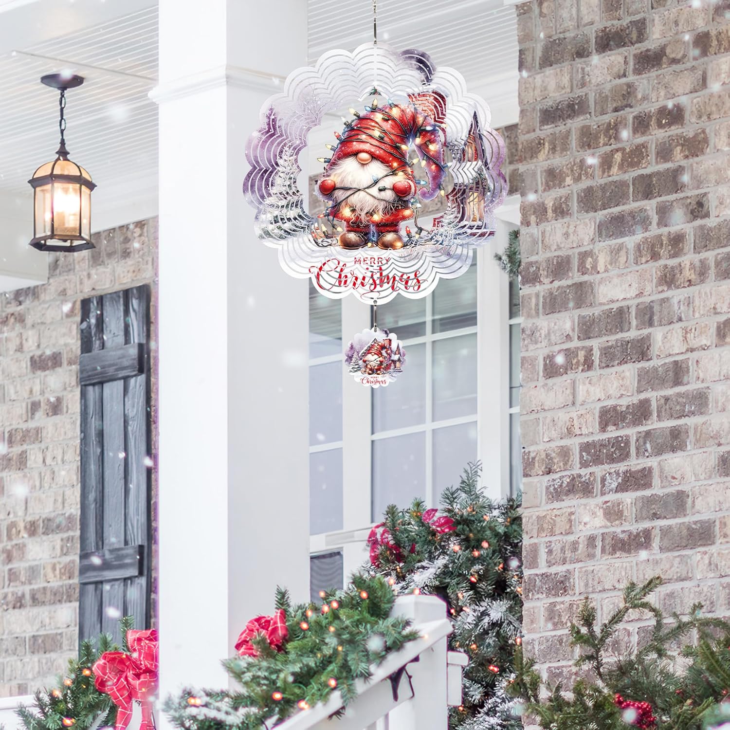 Metal Wind Spinner Outdoor Christmas Decorations,Santa Claus Halloween Yard Decorations 12inch 3D Stainless Steel Garden Sculpture Lawn Ornaments Gifts Indoor/Outdoor Decor Gifts for Women