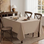 MIULEE Brown Linen Tablecloth 52x70 Inch Rectangle Table Cloth Waterproof,Stain Resistant & Wrinkle Resistant for Dining Party Wedding