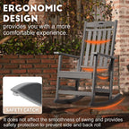 FUNBERRY Oversized Outdoor Rocking Chair, Poly Lumber Rocker, Patio Rockers | HDPE All Weather, High Back, No Rot or Rust or Crack, UV Fade Shield, Easy-Clean for Patio Garden Outside