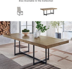 Signature Design by Ashley Tomtyn Casual Self Storing Leaf Dining Extension Table with Trestle Base, Light Brown