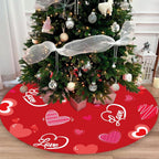 Valentine's Day Tree Skirt Valentine's Decor 36" Love Heart Clover Double Sided Print Mat for Trees St Patricks Day Decor Holiday Party Garden Indoor Home Decorations