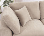 Oversized Modular Sectional Sofa, 7 Seater Cloud Couch with Ottoman | 130" Beige, Large U Shaped Convertible Corner Sofa In Chenille Fabric, Solid Wood Frame, for Spacious Living Room