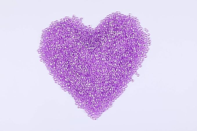 10000 pcs/Pack Wedding Table Scatter Confetti Crystals Acrylic Diamonds Vase Fillers 4.5 mm Rhinestones for Wedding, Bridal Shower, Vase Beads Decorations (Light Purple)