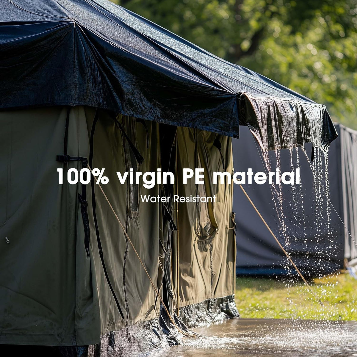 Yescom 16x20Ft 14 Mil Heavy Duty Reinforced Poly Tarp Reversible Waterproof Tarpaulin Ground Sheet Cover Reversible Silver Black Tarps