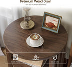 Round End Table Set of 2,Wood Side Tables for Living Room,Walnut