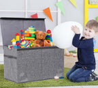YOLOXO 2 Pack Toy Box Chest, Collapsible Sturdy Storage Bins with Lids, Extra Large Kids Toy Storage Organizer Boxes Bins Baskets