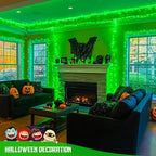 JMEXSUSS 400 LED Green Halloween Lights, 132ft Green String Lights Outdoor Waterproof, 8 Modes LED Christmas Light for Tree House Fireplace Party Halloween Decoration