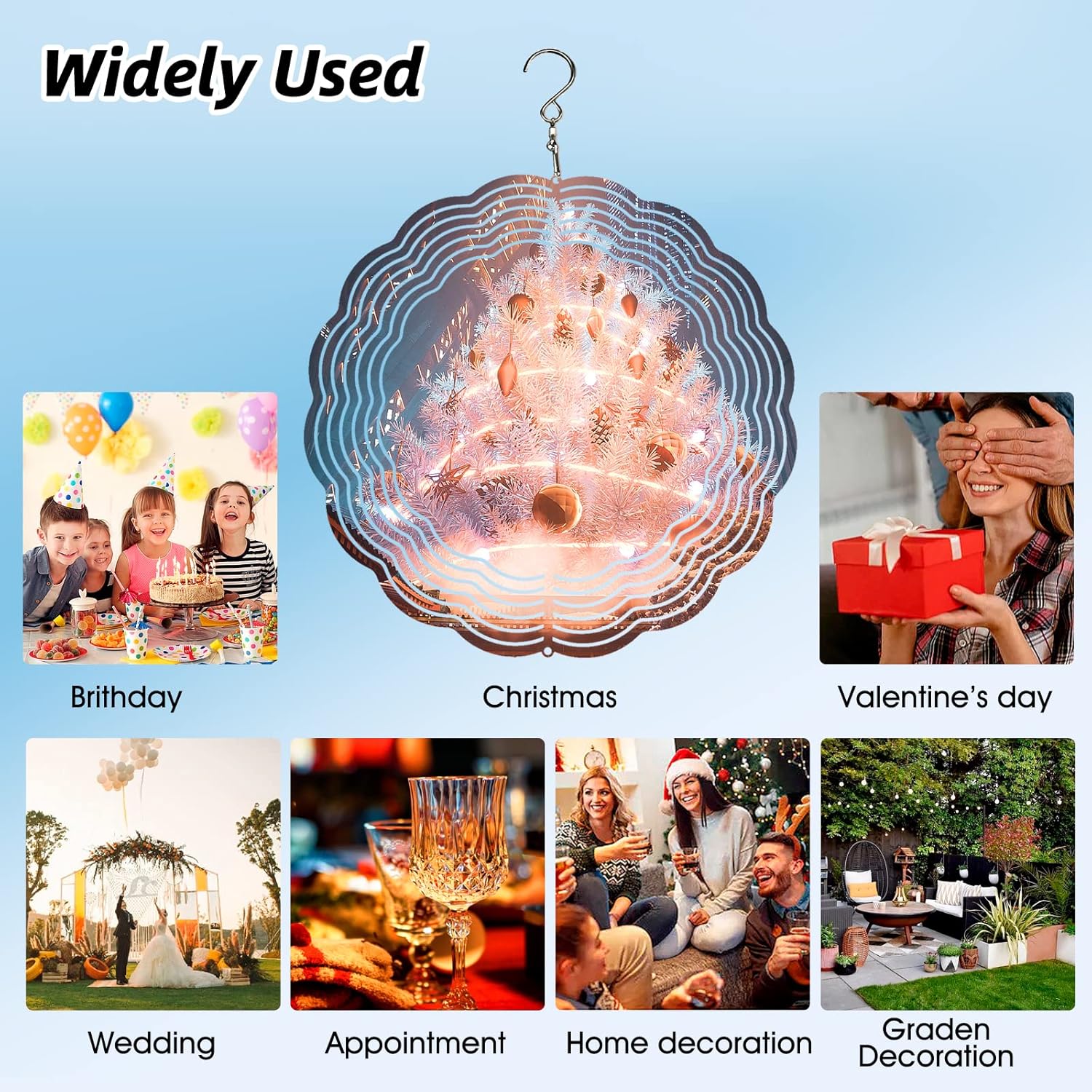 10 Pack Sublimation Wind Spinner Blanks 6 Inch Wind Spinners Sublimation Blanks 3D Aluminum Metal Wind Spinners for Yard and Garden Indoor Outdoor Window Porch Decoration Round (10 Pcs 6 Inch)