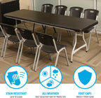 Lifetime 8-Foot Folding Table, Black and Silver - Pallet Pack of 27